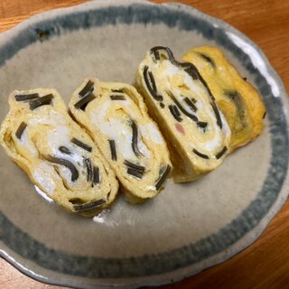 出汁昆布とツナの卵焼き